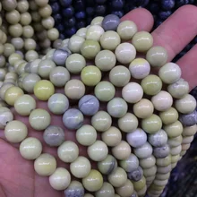 Круглые Бусы из Яшма с маслом, бусы с натуральными драгоценными камнями, DIY свободные бусины для изготовления ювелирных изделий, нить 1" оптом