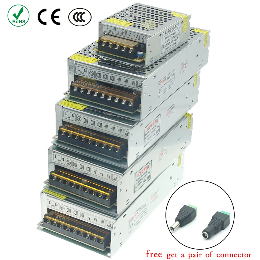 

Power Supply unit led driver Lighting Transformers AC 110V 220V to 12V 5V 24V 36V 3V 1A 2A 5A 6A 10A 15A 20A 25A 30A strip light