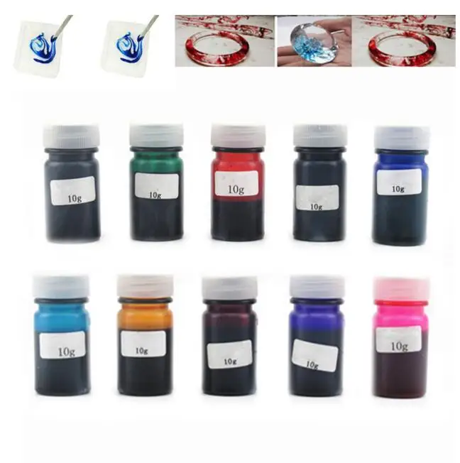 

Hot Sale 10g High Concentration DIY UV Resin Liquid Dye Colorant Pigment Resin Mix Color Epoxy for DIY Jewelry Making Craft Drop
