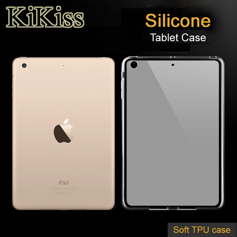 

KiKiss Silicone Case For iPad 2017 2018 9.7 pro 10.5 11.0 12.9 2018 Soft Tablet tab Cover Case For iPad 2 3 4 Air 2/1 mini 5 4 3
