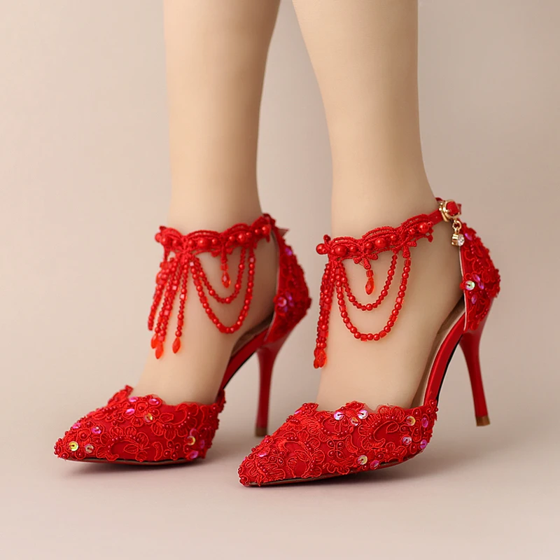 bridal sandal red colour