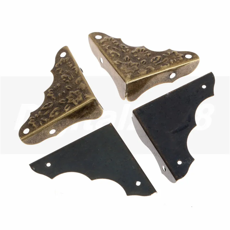 Hot New 12pcs Iron Antique Brass Corner Brackets Jewelry Wine Gift Box