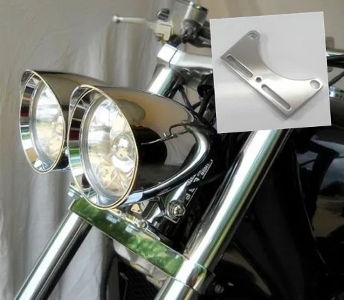 Хромированный Нижний двойной кронштейн для фар адаптер Harley Honda Kawasaki Suzuki FL Yamaha Cruiser