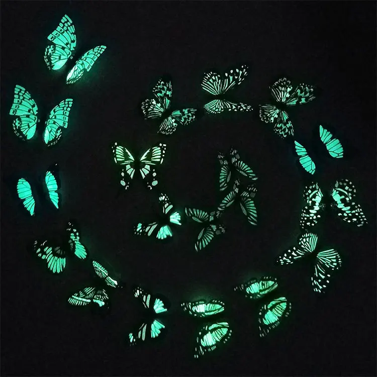 10pcs/set Multicolor Luminous 3D Butterfly Wall Stickers 4 style PVC Fluorescence Butterflies Party Kids Bedroom Decoration 10pcs/set Multicolor Luminous 3D Butterfly Wall Stickers 4 style PVC Fluorescence Butterflies Party Kids Bedroom Decoration