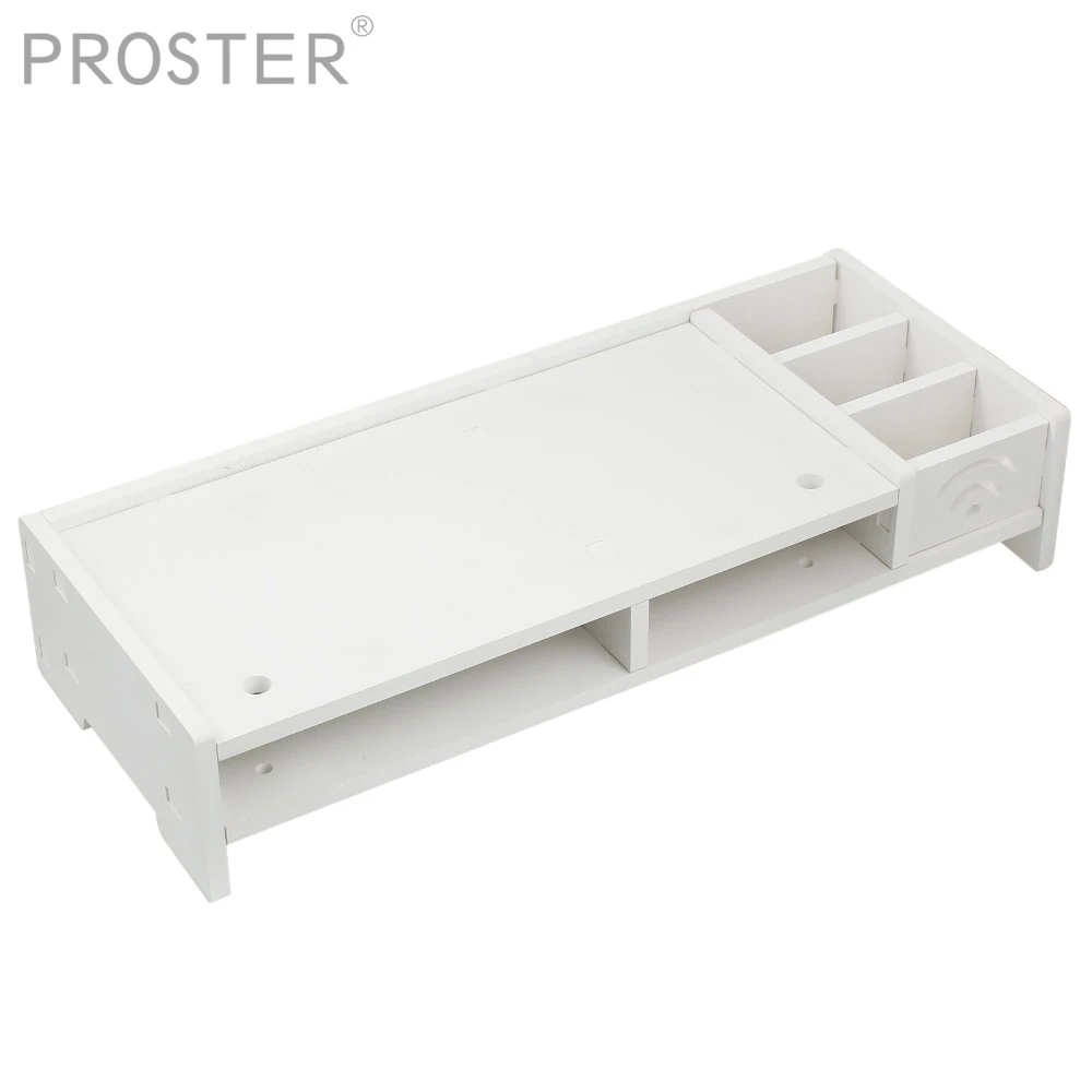 

Proster Desktop Monitor Stand Computer Screen Riser Shelf Care Neck Plinth Strong Laptop Desk Holder Wood Black White 3 Color