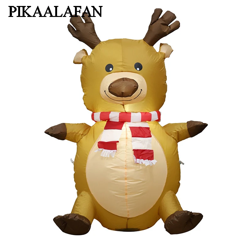 

PIKAALAFAN 1.2M Christmas Elk Air Model With LED Lamp Courtyard Decoration Site Layout Props Glowing Inflatable Toy