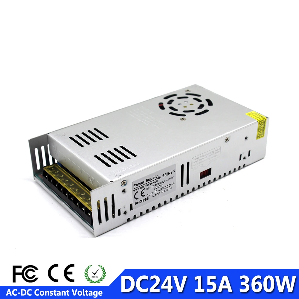 

Power Supply DC12V 24V 30V 36V 48V 60V 360W Transformer AC110V 220v AC DC 15V 18V 13.8V 32V 42V SMPS For Stepper CNC Led Light