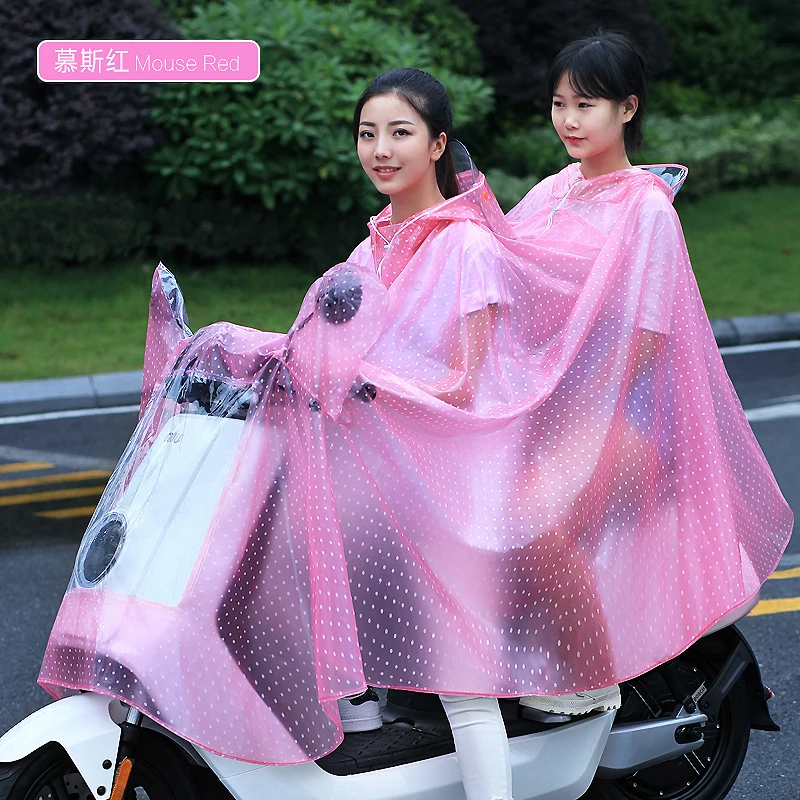 11.Single double rain poncho raincoat Transparent waterproof rain gear electric bicycle battery car motorcycle ladies poncho adult battery car rain poncho Fashionable