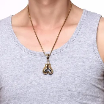 

Heavyweight Champion Boxing Glove Pendant Necklace for Men Stainless Steel UFC MMA Martial Arts Hip Hop Male Jewelry