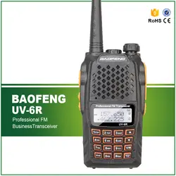 100% Оригинал BaoFeng UV-6R портативная рация UV6R двухстороннее радио 5 Вт 128CH UHF/VHF Двухдиапазонный обработанный трансивер