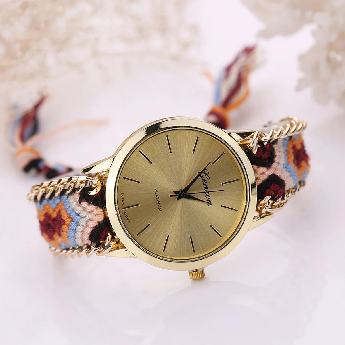 Fashion Handmade Casual Geneva Quartz Women Girls Braided Colorful Friendship Bracelet Watch Relogio Feminino Gift Dress Watches