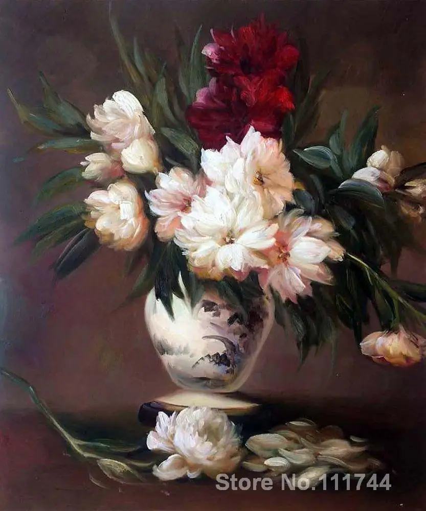 

Oil painting faces Peonies In A Vase Edouard Manet home decor High quality Hand painted
