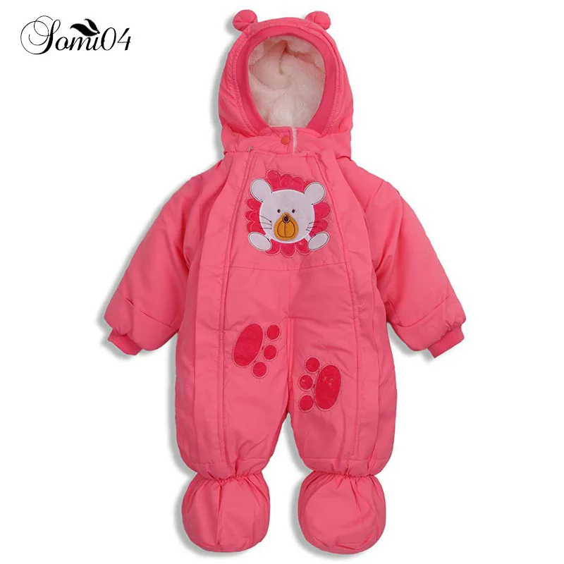 2017 Autumn Winter Newborn Infant Baby Clothes Fleece Animal Style Clothing Romper Baby Clothes Cotton Padded