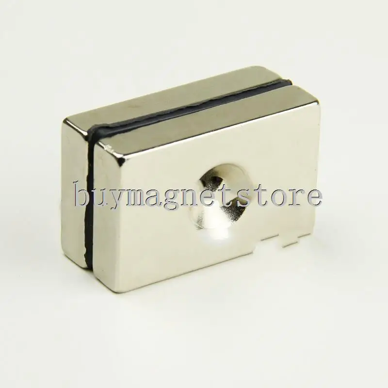 

2pcs Neodymium Countersunk Ring Block Strong Magnets 40 mm x 25 mm x 8 mm Hole 5 mm N35 ndfeb Neodymium neodimio imanes