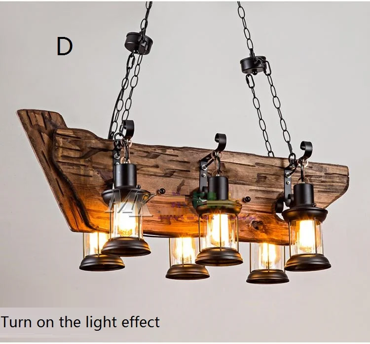 Креативная деревянная люстра в американском стиле с изображением лодки, романтическая Люстра для ресторана кофейного бара