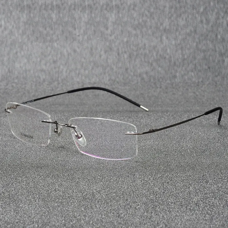 Титановая оправа для очков без оправы, сверхлегкие гибкие дужки из титанового сплава, оптические очки