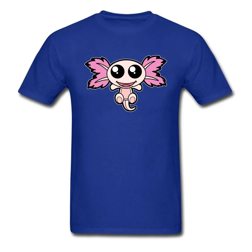 Pinky The Axolotl Casual Short Sleeve Tees Father Day Round Neck 100% Cotton Fabric Boy T Shirt Casual Tee-Shirt Funny Pinky The Axolotl blue