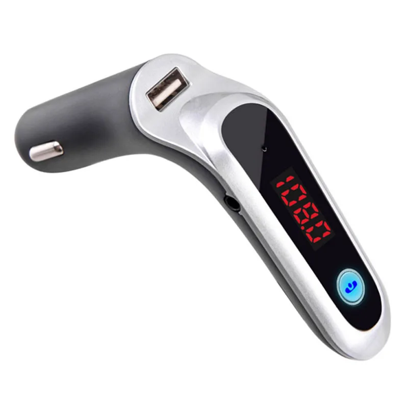 

S7 Handsfree Bluetooth Car Wireless FM Transmitter + Car Kit Modulator MP3 Player USB SD AUX Car Accessory Charger (black silv