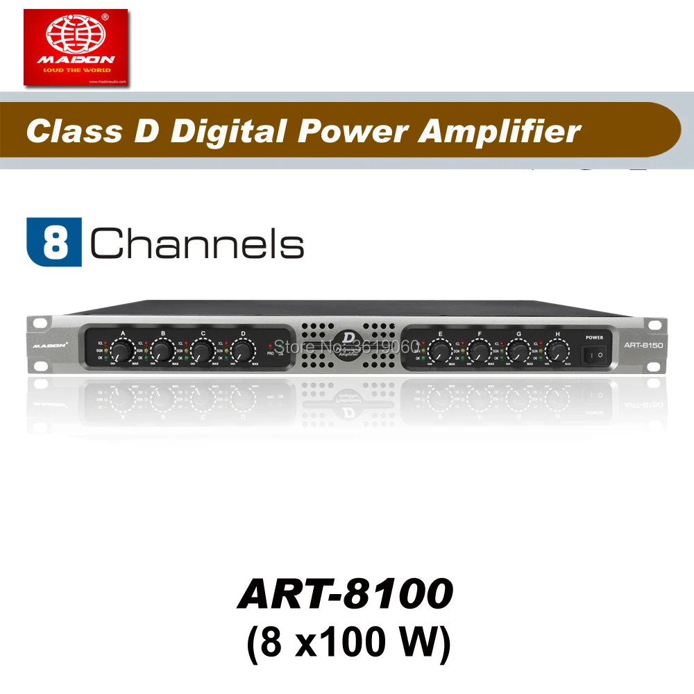 

Free Shipping , ART8100 , 8 Channels 100W per channels Class d amplifier power amp