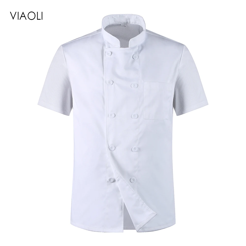

Viaoli Unisex Chef Jacket Hotel Chef Uniform Sleeve Breathable Workwear coat Catering restaurant Kitchen Bakery chef clothes new