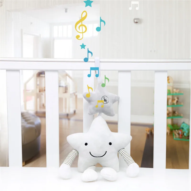 

1PC New Baby Toys for Stroller Music Star Crib Hanging Newborn Mobile Rattles on The Bed Babies Educational Plush Toys