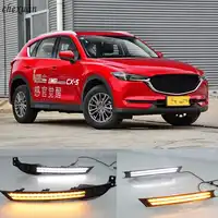 CSCSNL 2pcs รถ LED สำหรับ Mazda cx-5 cx5 cx 5 2017 2018 2019 12V หลอดไฟหมอก DRL ไฟวิ่งกลางวันพร้อมไฟเลี้ยว