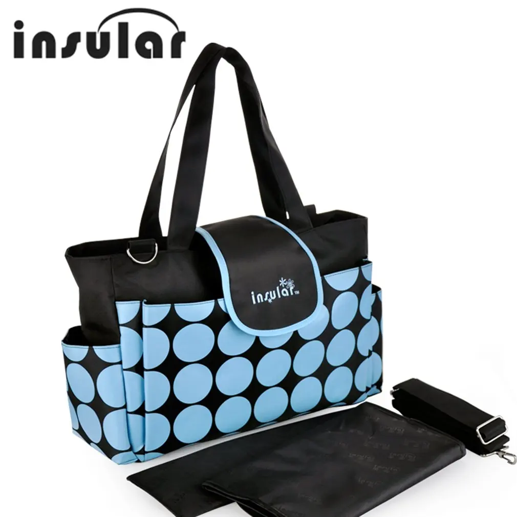 Insular Diaper Bag Beautiful Dot Printed 210d Nylon Mummy Insular Diaper Bag Beautiful Dot Printed 210d Nylon Mummy Multifunctional Travel Newborn Baby Ny Portable In Bags From Mother Kids On