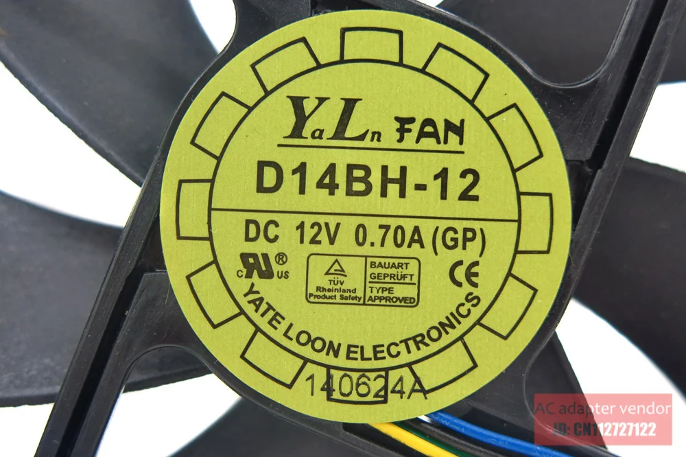 Новый YATE LOON D14BH 12 14025 14 см двойной шарикоподшипник 12V 0.70A 4 провода ШИМ Вентилятор