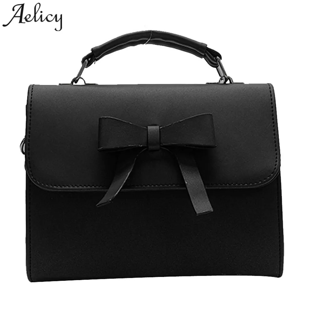

Aelicy Girl Shoulder Bag Bowknot Pure Color Ladies Messenger Bags women handbag bolsa feminina dropship 2019 hot sale sac a mian