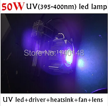 

50W DIY UV gel curing led lamp ,50w UV led 395-400nm +50w power supply+heatsink+cooling fan+lens with reflector