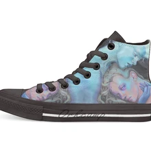 Мороз биттен дизайн дышащий Повседневный высокий Топ на шнуровке холщовая обувь кеды