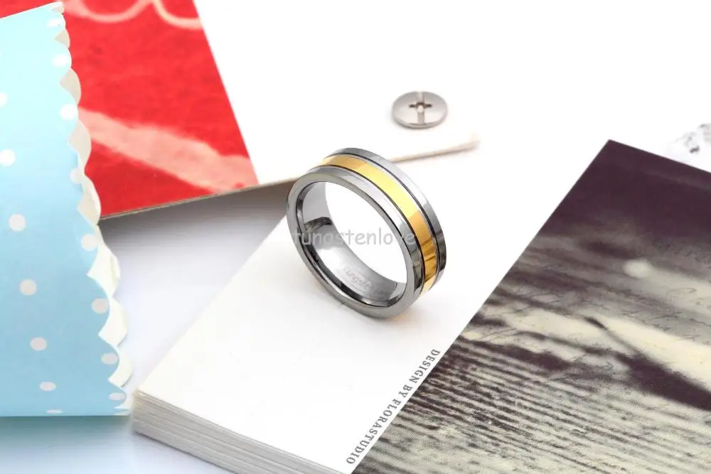 Кольца мужские из карбида вольфрама и золота серебристого цвета|wedding band|men engagement