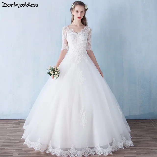 Ball Gown Lace Wedding Dresses for Plus Size