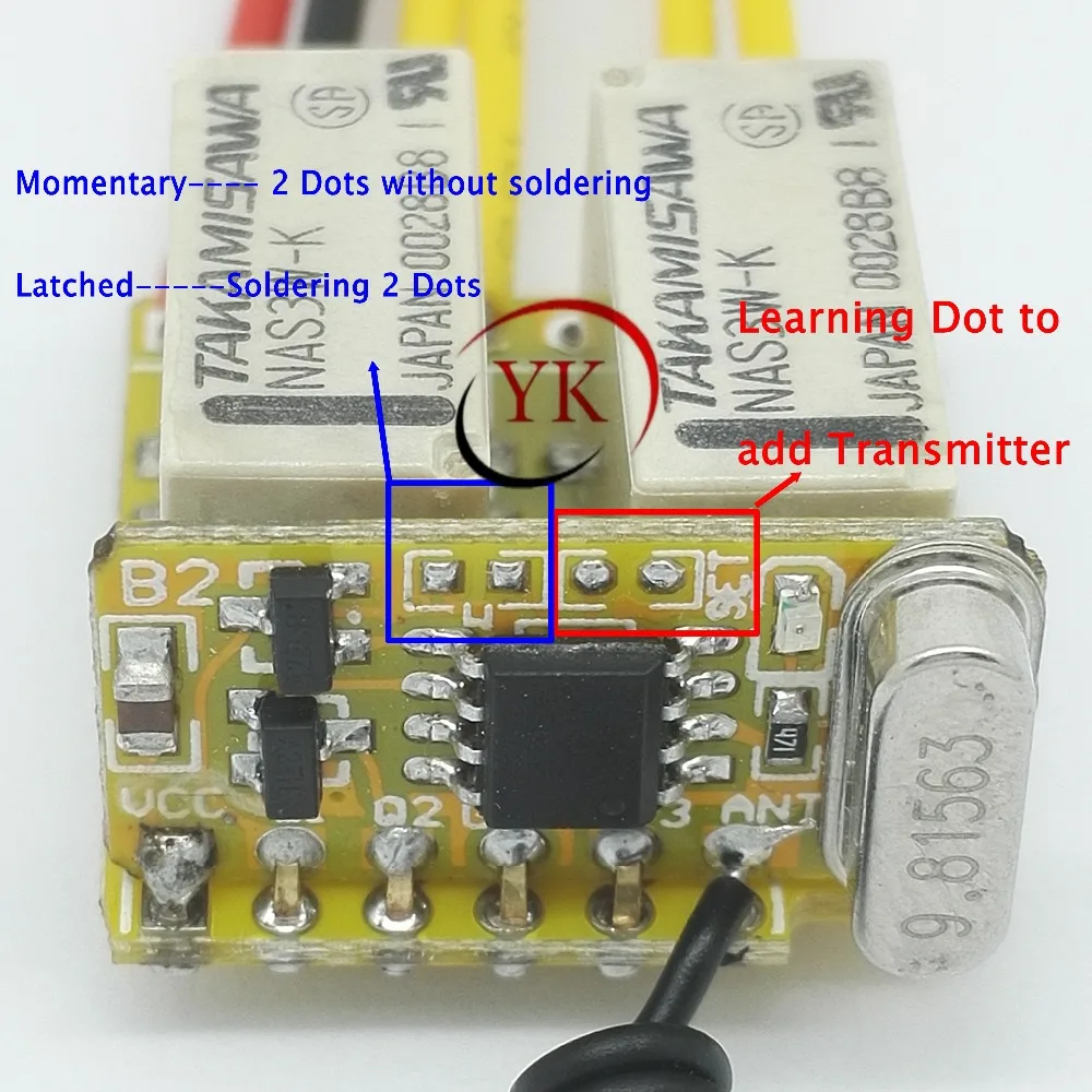 rf sem Fio Relé Contato Interruptor Mini Canais Interruptores Remotos 4.2 v 5 6 7.4 9 12 Momentâneo 315 433 Normalmente Aberto Fechar 2 ch 4 Cheap Interr.