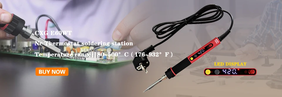 CXG E60WT Electric Soldering iron LED Digital Adjustable Temperature EU plug Welding Solder Station Heat Pencil Soldering iron