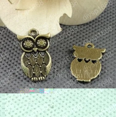 Fashion Jewelry Findings Accessories charm pendant alloy bead Antique Bronze 22*13MM owl shape 60PCS JJA2045 | Украшения и