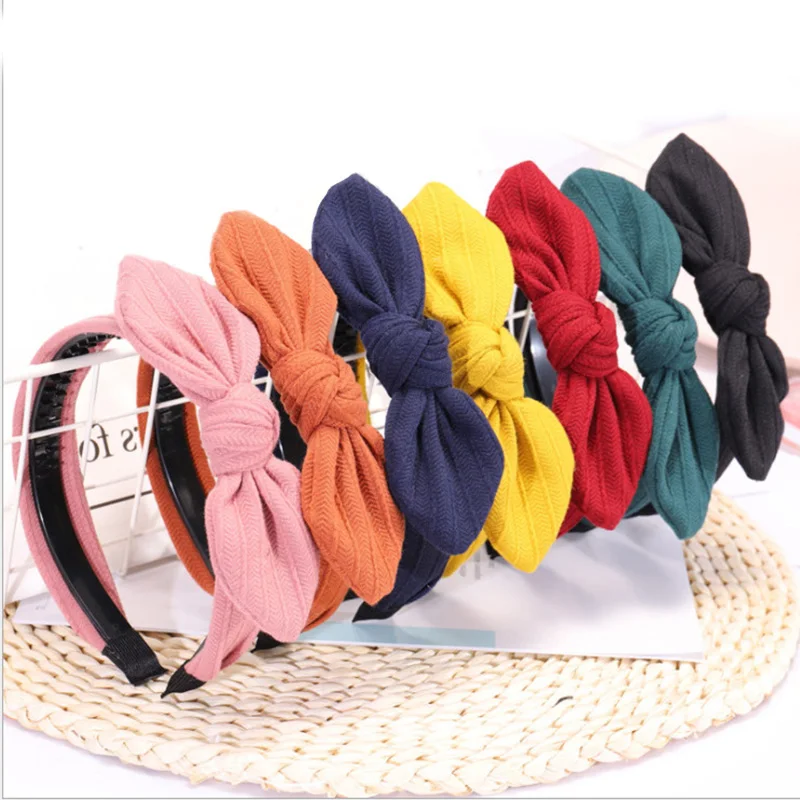 Headband for Women Bezel Hair Accessories Girls Knot Hairband Korean Style Fashion Hiar Bows Rabbit Ears Headwear VERVAE