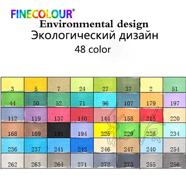 FINECOLOUR школьные товары для рукоделия маркеры Кисть ручка чернила на спиртовой основе Профессиональный манга художественный маркер для рисования материал Escolar - Цвет: 48 color Environment