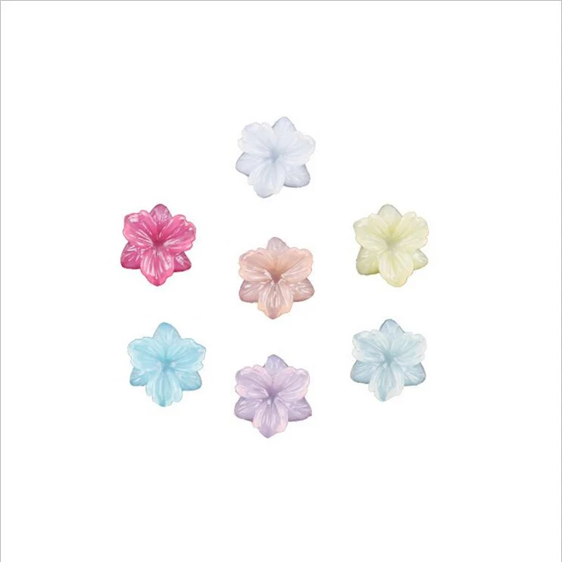

50pcs/lot new creative resin flower beads for diy hair clip jewelry making accessories material imitation shell loose beads 11mm