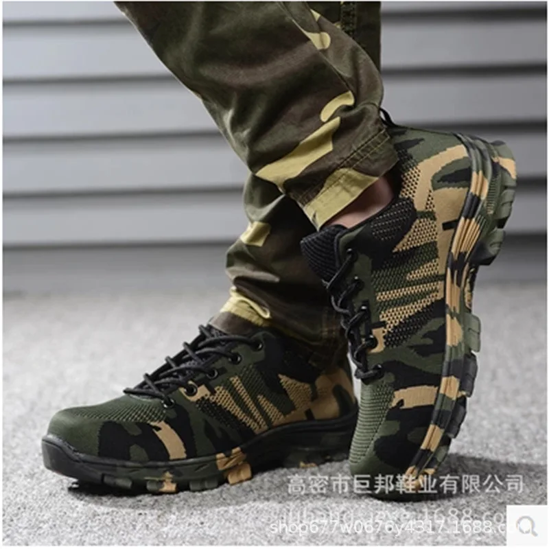 Anti cinza verde esmagamento Sapatos Anti Exército São derrapagem Resis Azul Segurança Homens Dos verde Desgaste Anti piercing E Lazer Leves De Respirável Camuflagem wRpHSOfnq