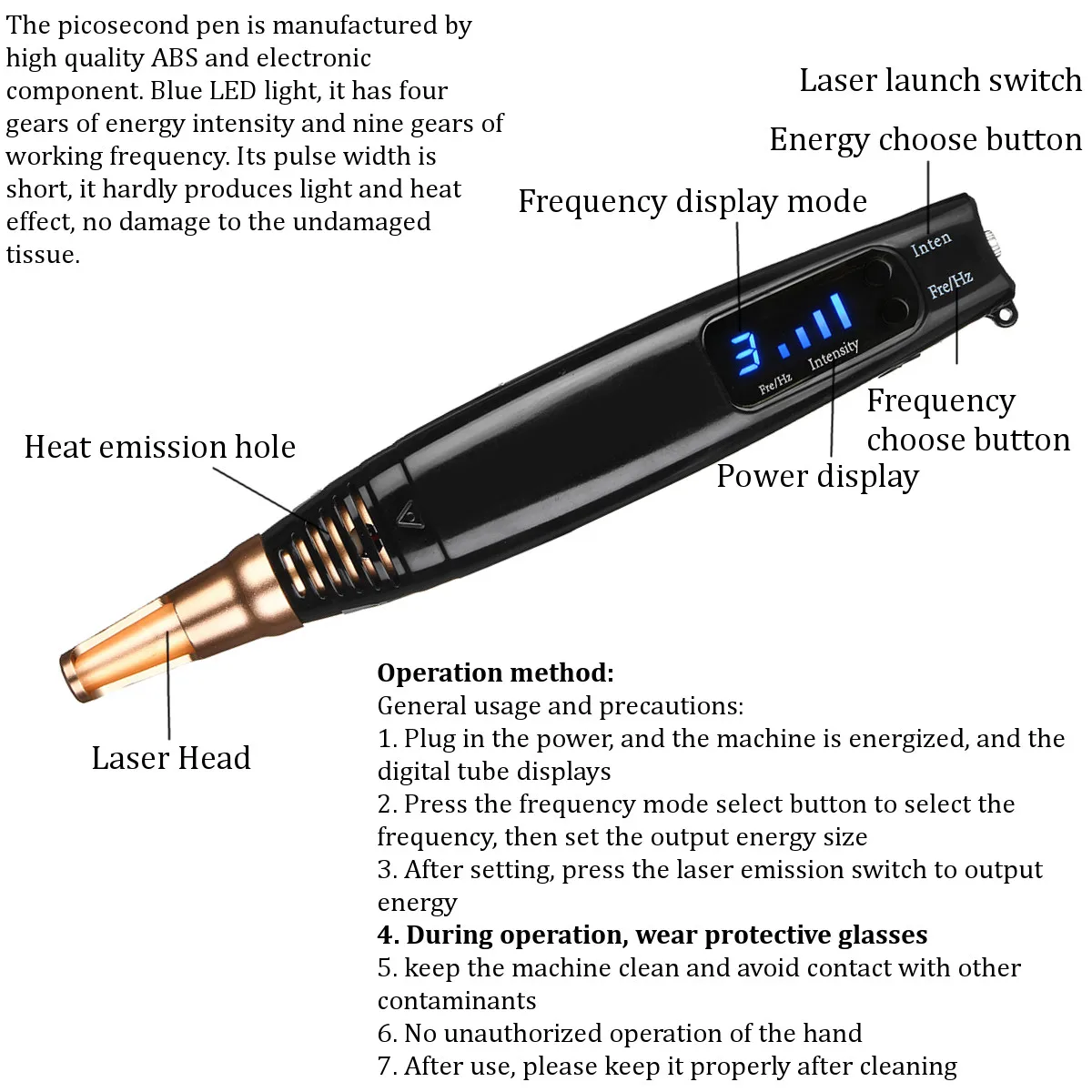 Scar Tattoo Removal Laser Pen Freckle Acne Mole Dark Spot Pigment Tattoo Removal Beauty Machine Pro Repair Picosecond Pen