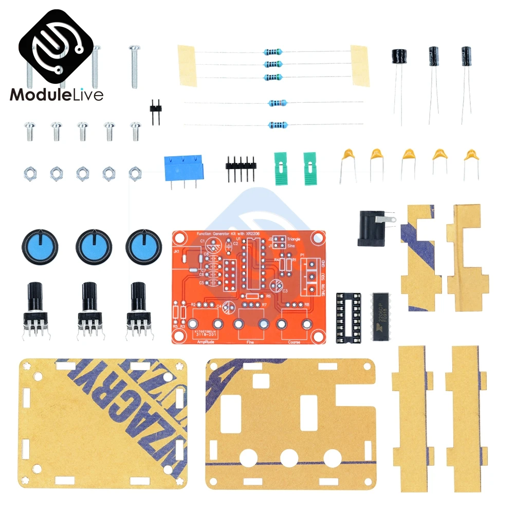 XR2206 DIY Kit синусоидальный треугольник квадратной волны выход 1 Гц-1 МГц Функция DDS генератор сигналов Регулируемая амплитуда частоты