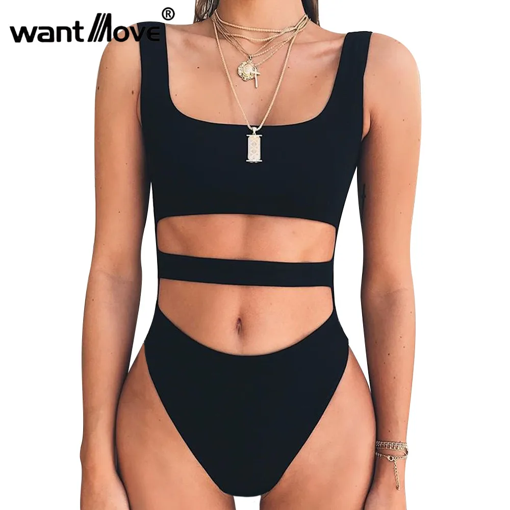 Новый летний модный сексуальный женский боди Wantmove 4 цветов Цельный купальник