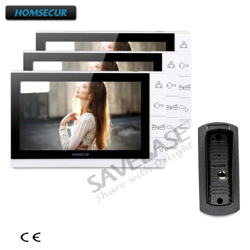 

HOMSECUR 9" Wired Video&Audio Home Intercom+LCD Color Screen 1C3M for Apartment