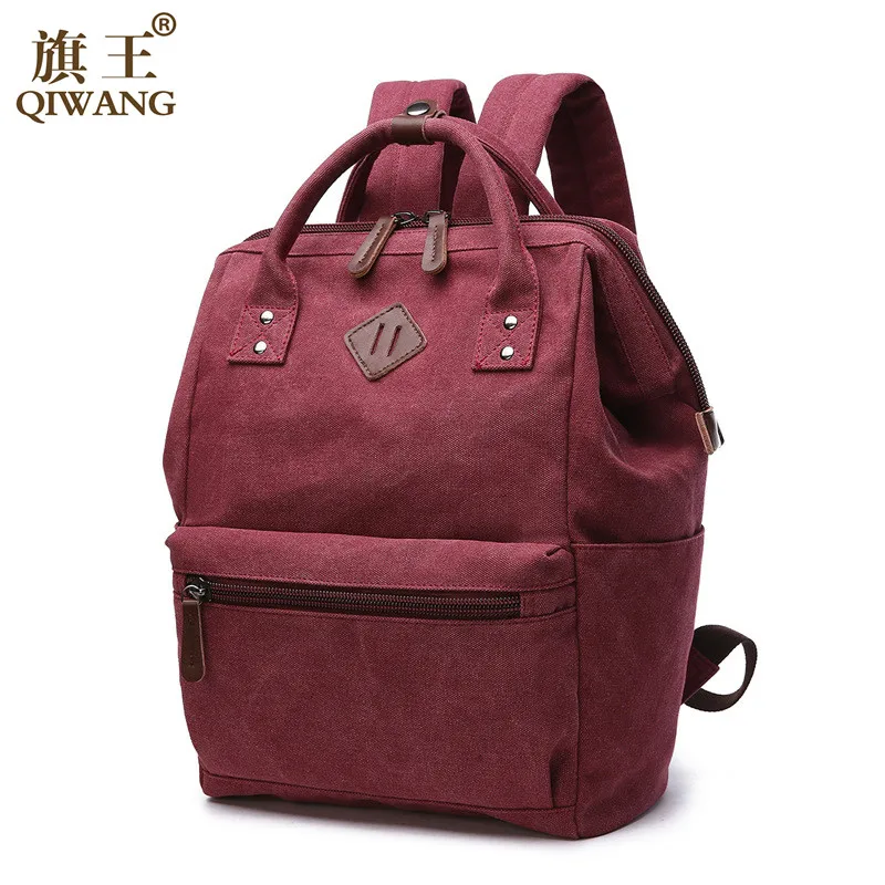 Mochila para las niñas mochila de lona de las mujeres chica adolescente, Escuela bolso vintage de lona Mini kanken mochila sólido mochila femenina