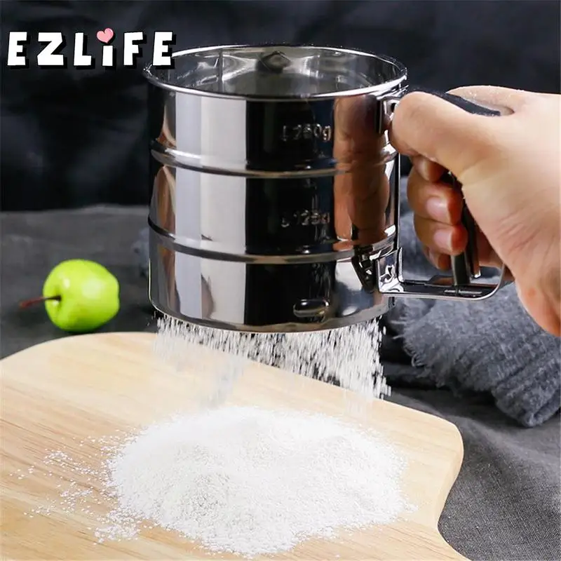 EZLIFE из нержавеющей стали, сито для муки, шейкер для выпечки муки, сито, форма чашки, формы для выпечки, кондитерские инструменты CHW1621
