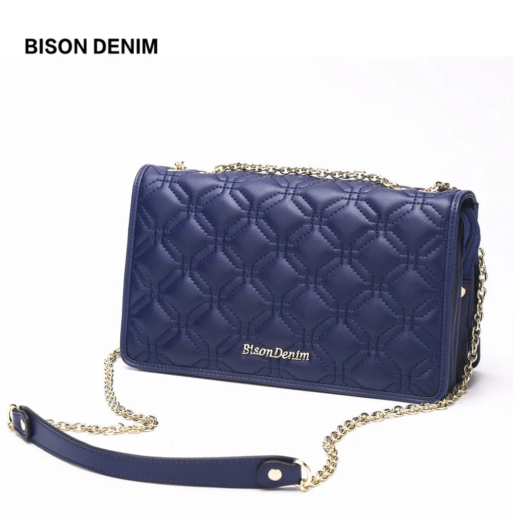 

BISON DENIM Genuine Leather Flap Women Bag Cowhide Lady Shoulder Bag Crossbody Bags Luxury Handbags Women Bag Designer N1190