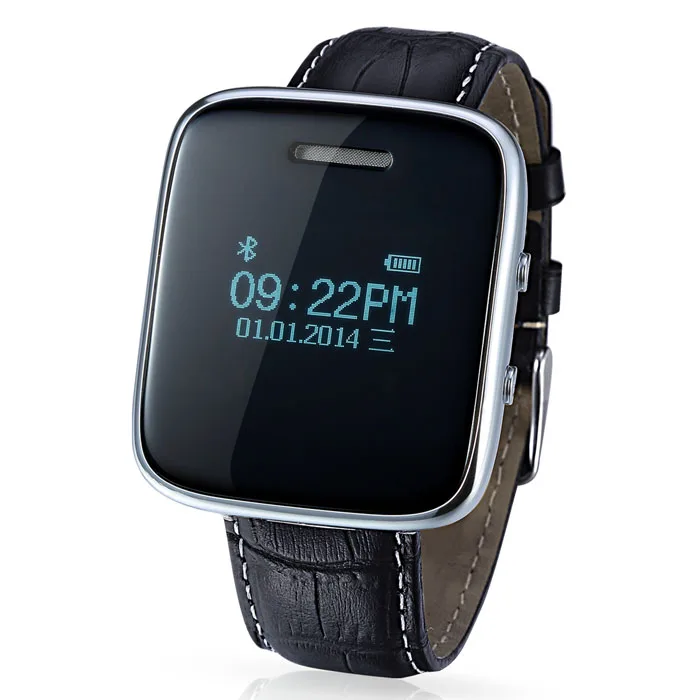 2016 Fashion Leather Strap Support Music Ringing and Vibrate Remind Alarm Color Smart Watch for Android