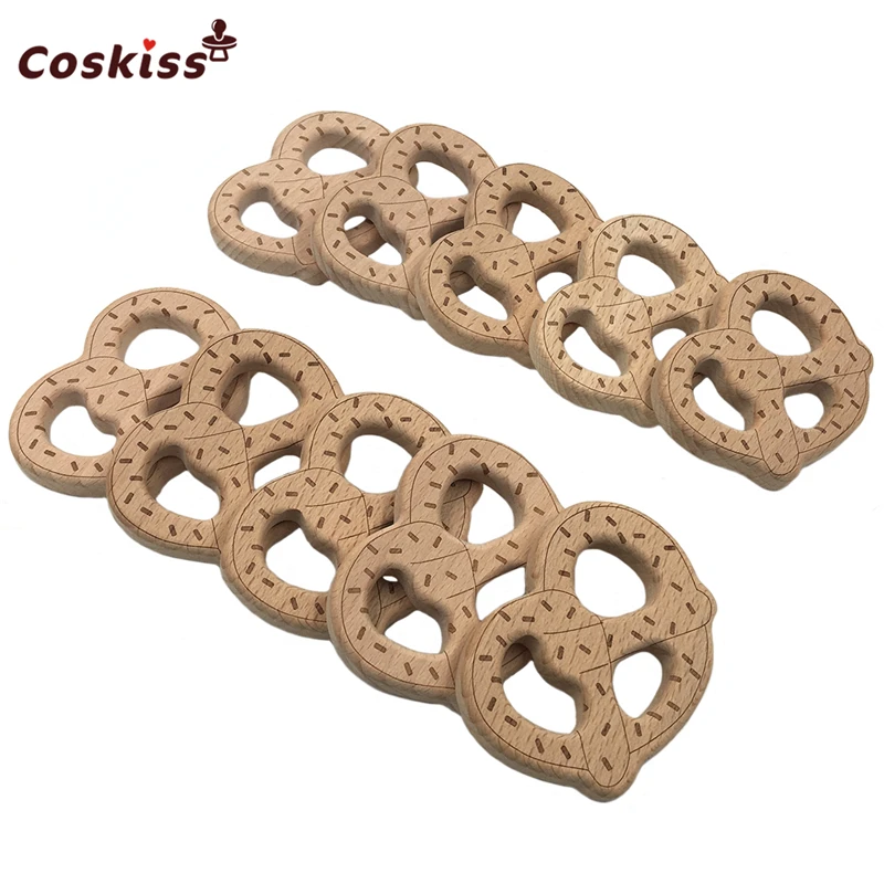 Деревянная хлебная палочка деревянный Прорезыватель для зубов pretzels жевательная