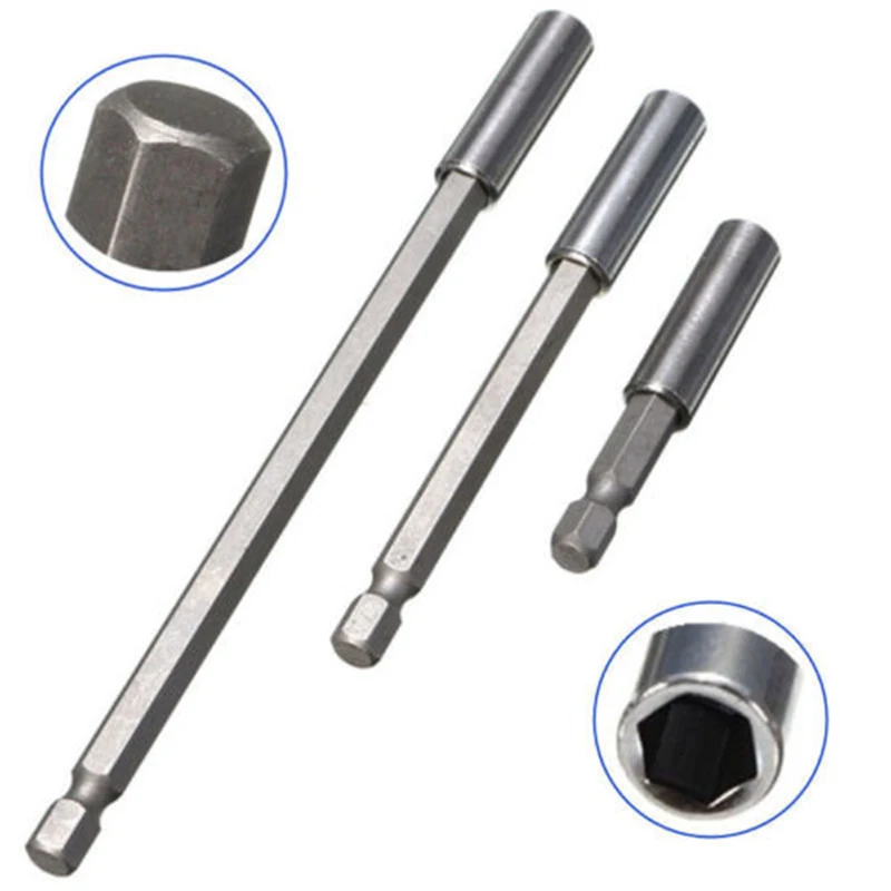 

3Pcs/set 1/4" Hex Magnetic Bit Holder 60/100/150mm Screwdriver Bars Power Extension Drill Driver